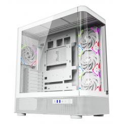 XYZ QUANTUM TORRE GAMING A-RGB , 4x VENTILADORES, PWM, BTF, CRISTAL CURVO, TIPO C , ATX, BLANCA