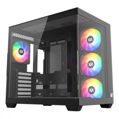 XYZ TESSERACT X, TORRE GAMING,DUAL CHAMBER, 7x VENTILADORES, CRISTAL,BTF, TYPO C, ATX, NEGRA