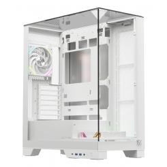 XYZ TRIFECTA, TORRE GAMING, 2x VENTILADORES, 3D ULTRA-PANORAMICO,BTF, TYPO C, ATX, BLANCA