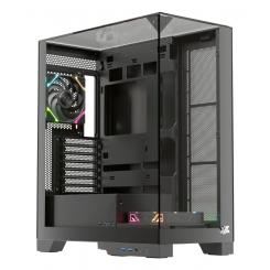 XYZ TRIFECTA, TORRE GAMING, 2x VENTILADORES, 3D ULTRA-PANORAMICO,BTF, TYPO C, ATX, NEGRA