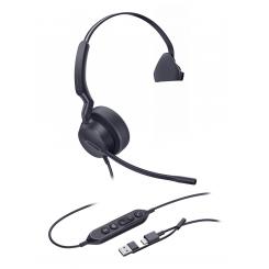 Yealink UH42 Mono Teams USB-C/A Auriculares Alámbrico Diadema Oficina/Centro de llamadas USB Type-C / USB Type-A Negro