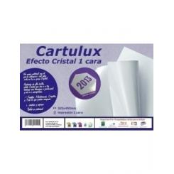 YOSAN Cartulina alto brillo, una cara con efecto cristal 32x45, 250 grs, 100 pliegos
