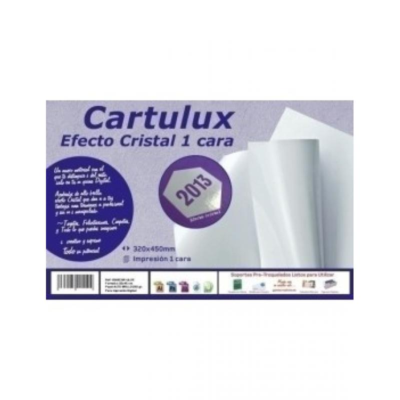 YOSAN Cartulina alto brillo, una cara con efecto cristal 32x45, 250 grs, 100 pliegos