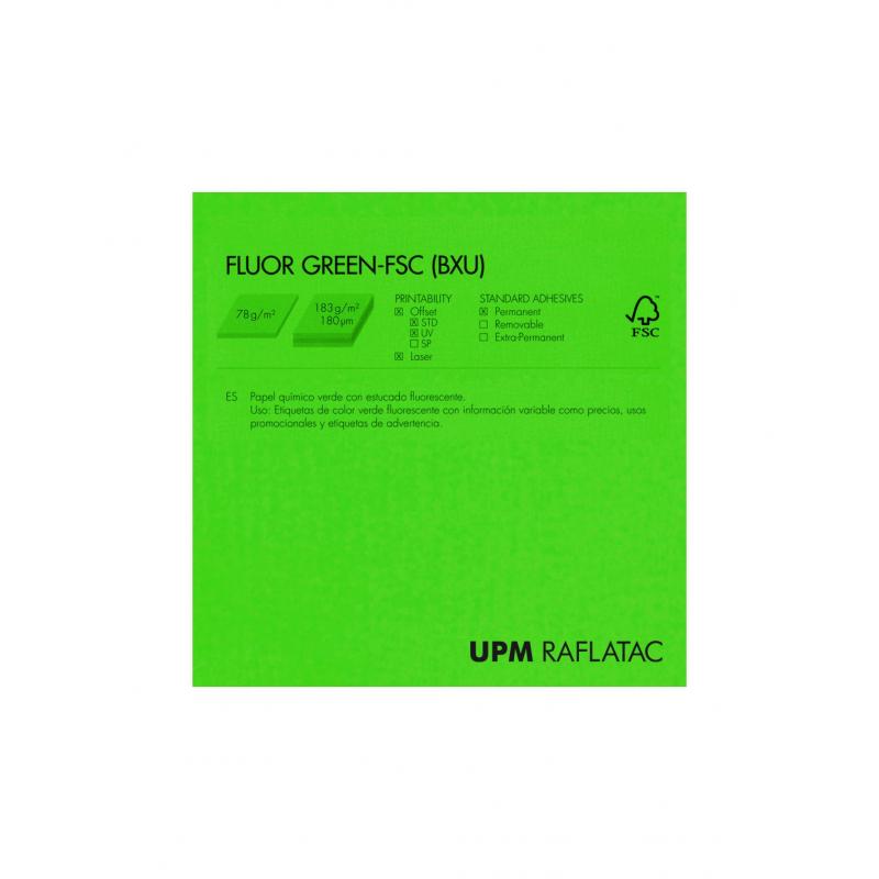 YOSAN Papel adhesivo fluorescente verde 32x45, 80 grs, 100 pliegos