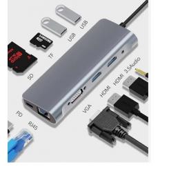 Zero-Max ZM-BYL-2120 base para portátil y replicador de puertos Alámbrico USB 2.0 Type-C Plata