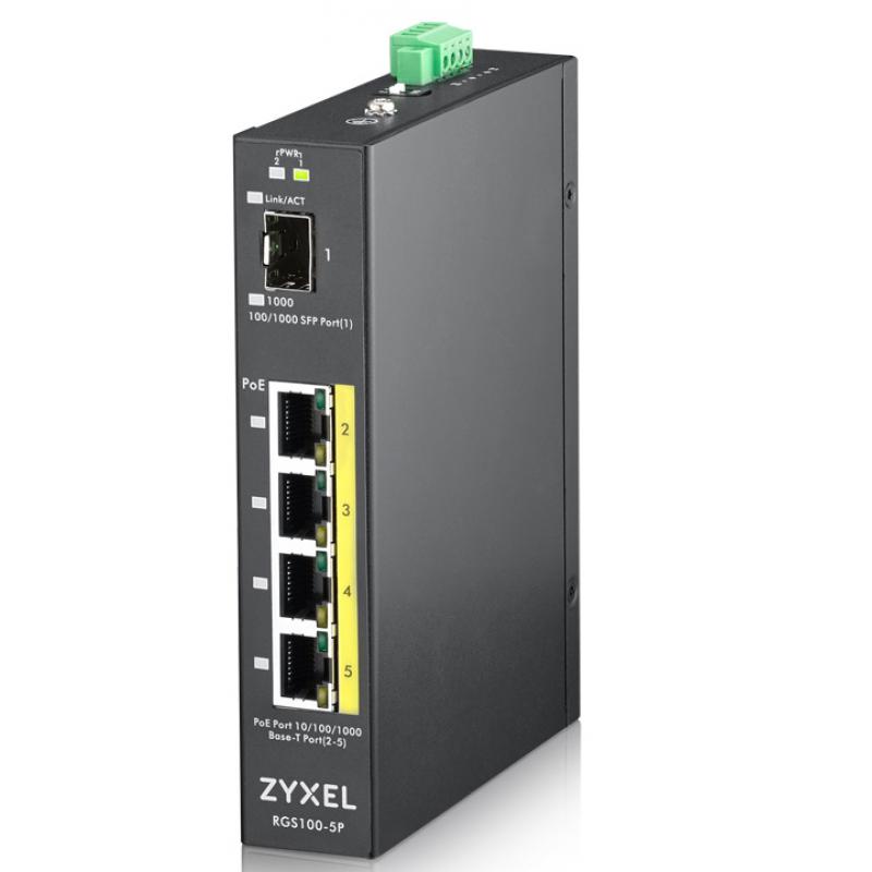 zyxel-rgs100-5p-no-administrado-l2-gigabit-ethernet-10-100-1000-energia-sobre-ethernet-poe-negro